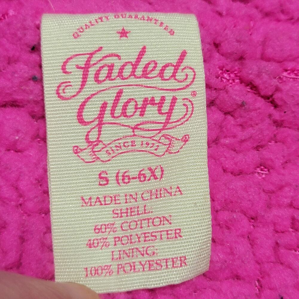 Faded Glory Pink Camo Hooded Sherpa Lined Jacket - Size Small (6/6x) - Picture 4 of 4
